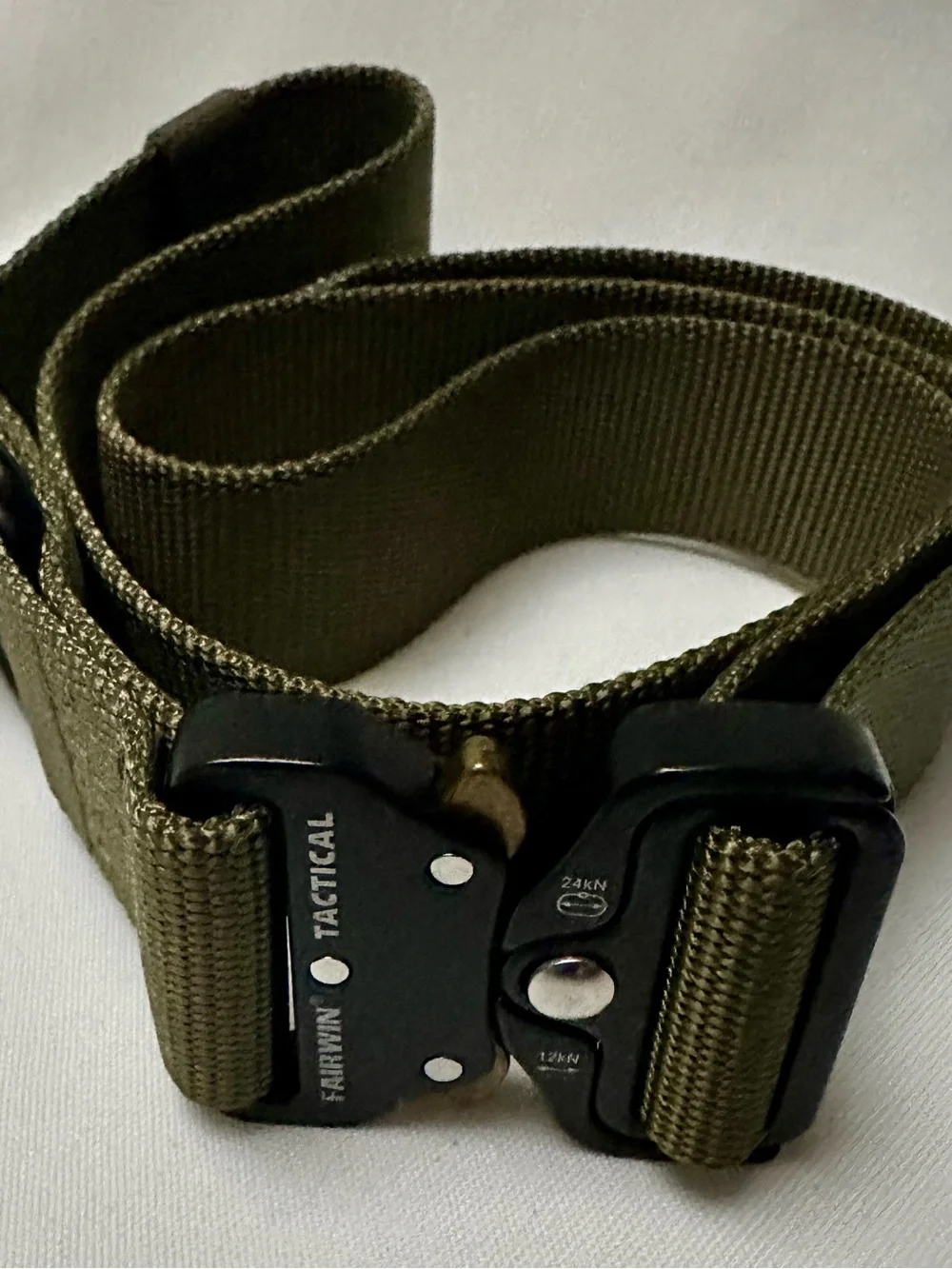 FAIRWIN Tactical Belt, Military Style Universal waist up To 38”Heavy-Duty GREEN